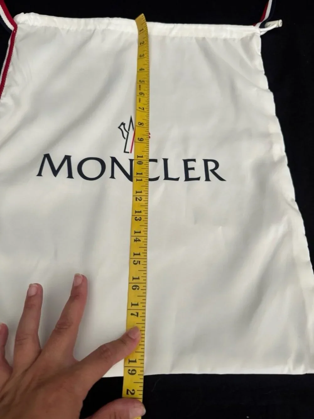 Moncler Dust Bag Storage Cover Drawstring White Red  19